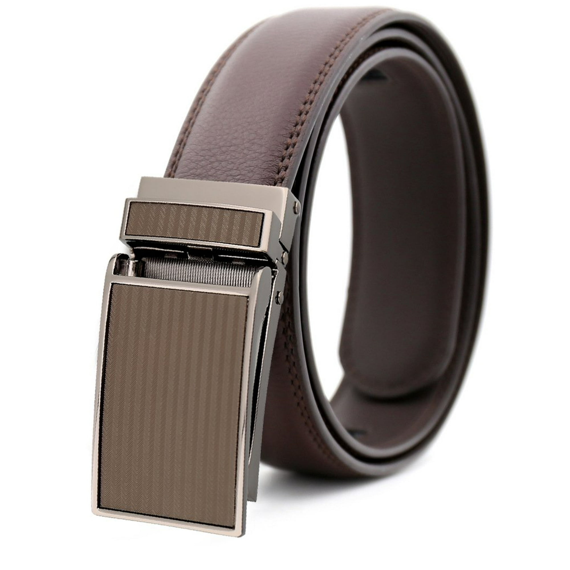 Amedeo Exclusive Designer Clothings Mens Stainless Steel Buckle Genuine Leather Belts 